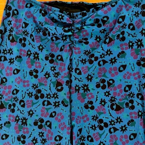 Anna Sui Womens Blue Ruffle Trim Field Flower Pants M Boho Festival Wide Leg - Picture 9 of 11